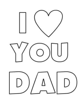 Dibujo de Te Amo Papa para Colorear