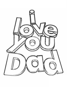 Dibujo de Te Quiero Papa para Colorear