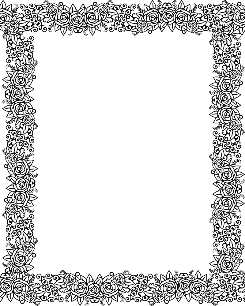 Dibujo de Floral Border Coloring Pages para Colorear