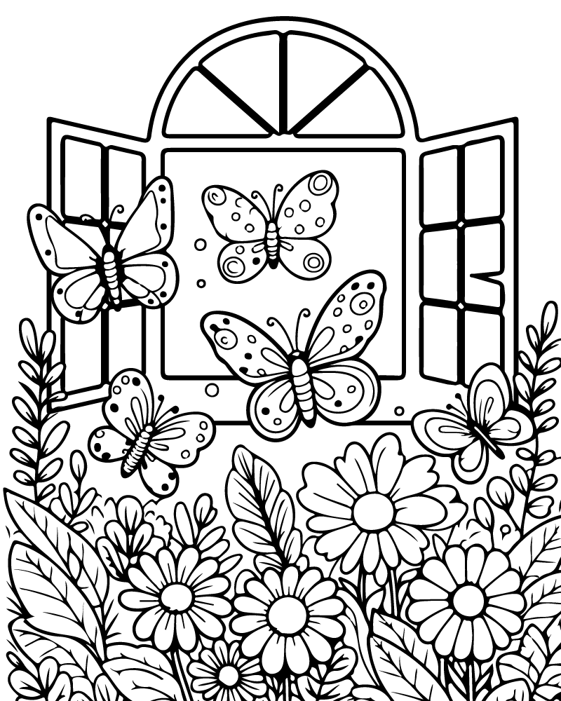 Dibujo de Floral Garden Coloring Pages para Colorear
