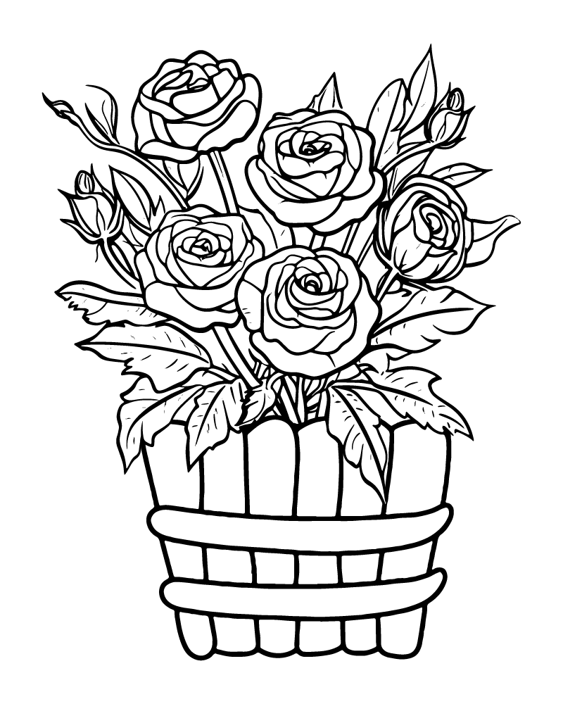 Dibujo de Flower Bouquet Coloring Pages para Colorear