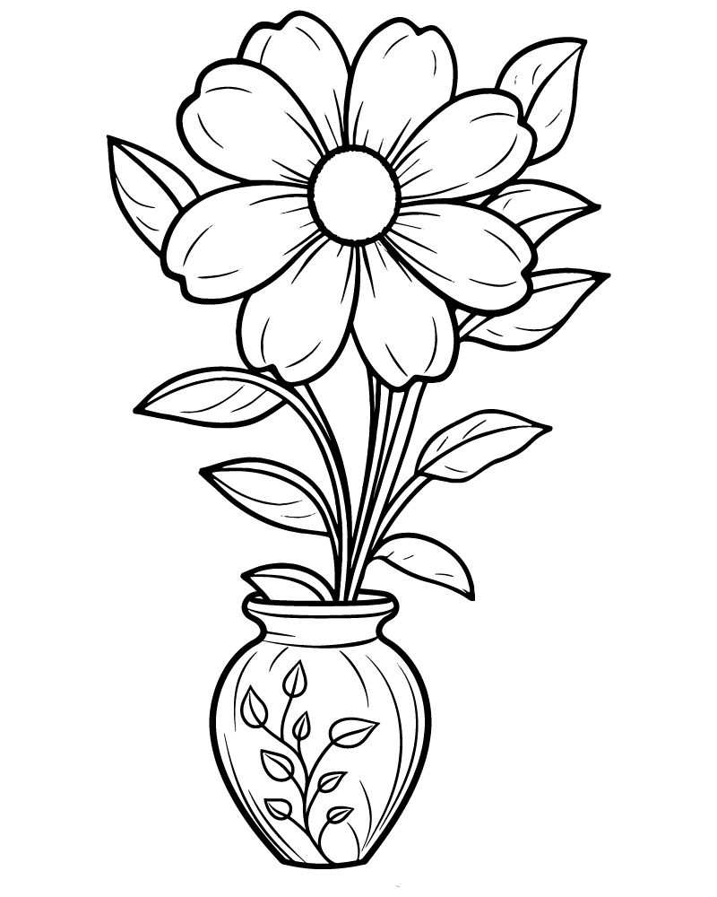 Dibujo de Simple Floral Coloring Pages para Colorear