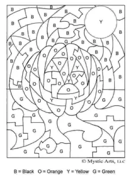 Dibujo de Printable Halloween Pumpkin Color By Number para Colorear