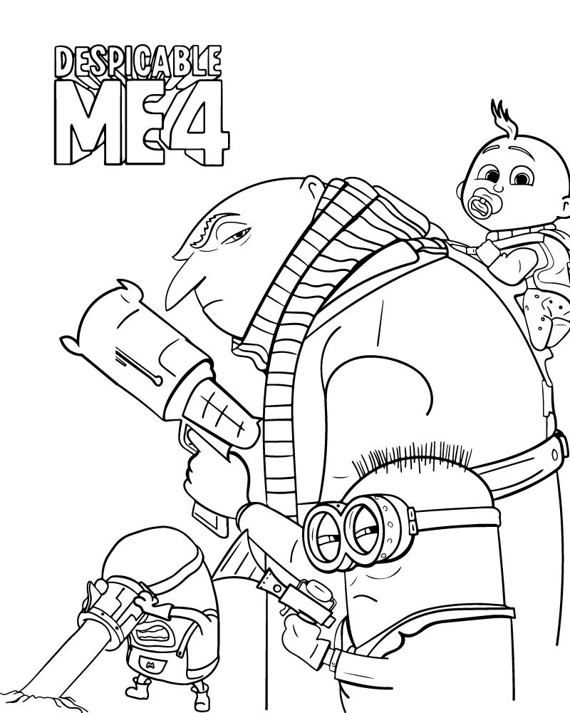 Dibujo de Despicable Me 4 Adventure Coloring Pages para Colorear