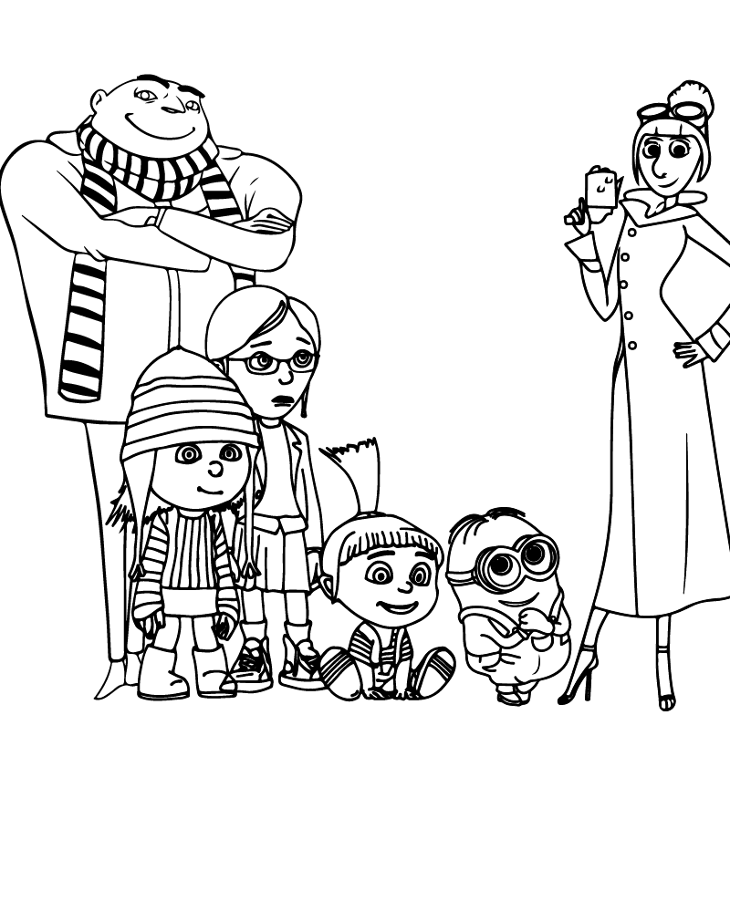 Dibujo de Despicable Me 4 Family Coloring Pages para Colorear