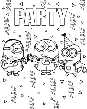 Dibujo de Despicable Me 4 Minions Party Coloring Pages para Colorear