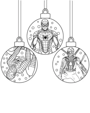 Dibujo de Imgi 10 Spiderman Christmas Ornament Coloring Page para Colorear