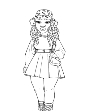 Dibujo de Black Girl Fashion Coloring Pages para Colorear