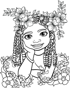 Dibujo de Black Girl In Nature Coloring Pages para Colorear