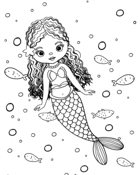 Dibujo de Black Girl Mermaid Coloring Pages para Colorear