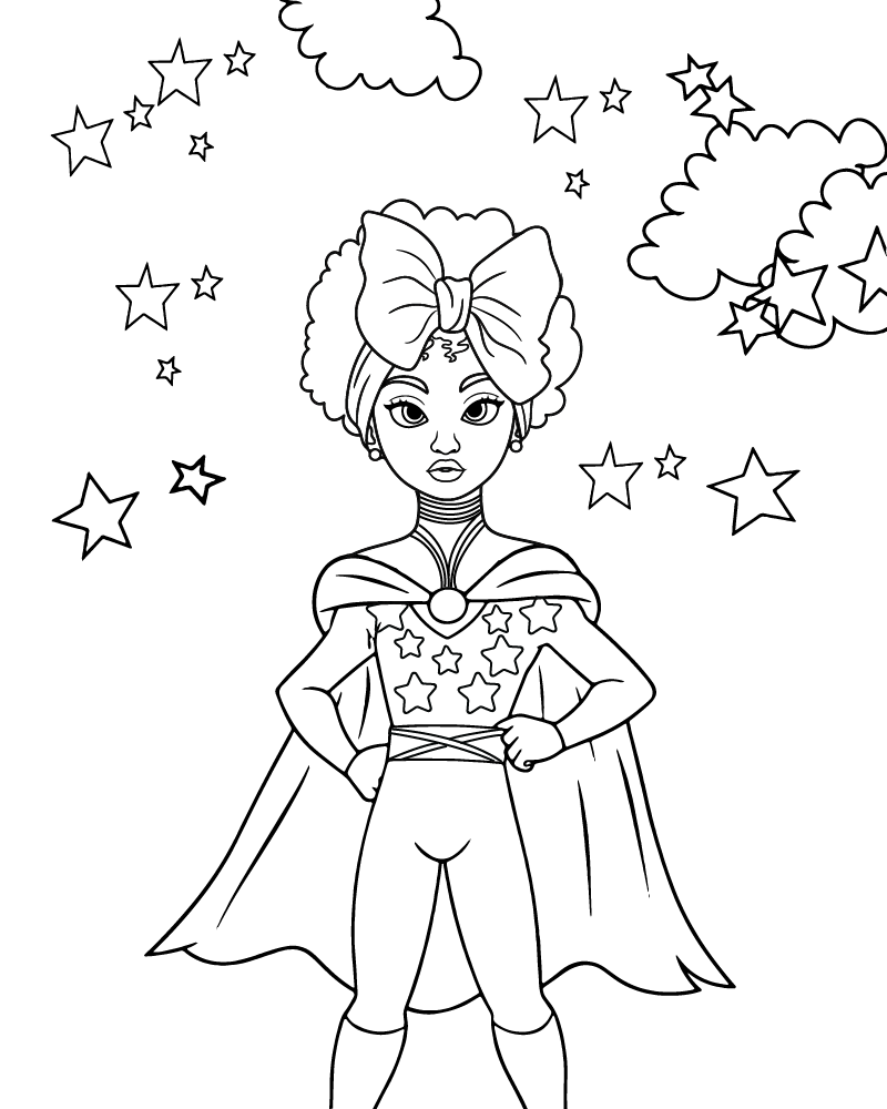 Dibujo de Black Girl Superhero Coloring Pages para Colorear