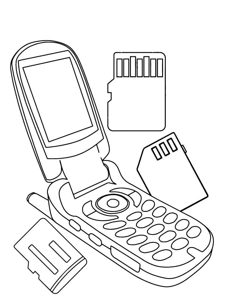 Dibujo de Y2k Aesthetic Cellphone Coloring Page para Colorear