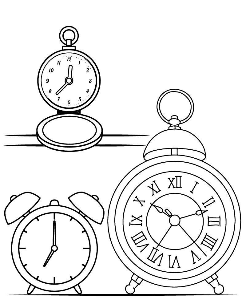 Dibujo de Y2k Aesthetic Clocks Coloring Page para Colorear