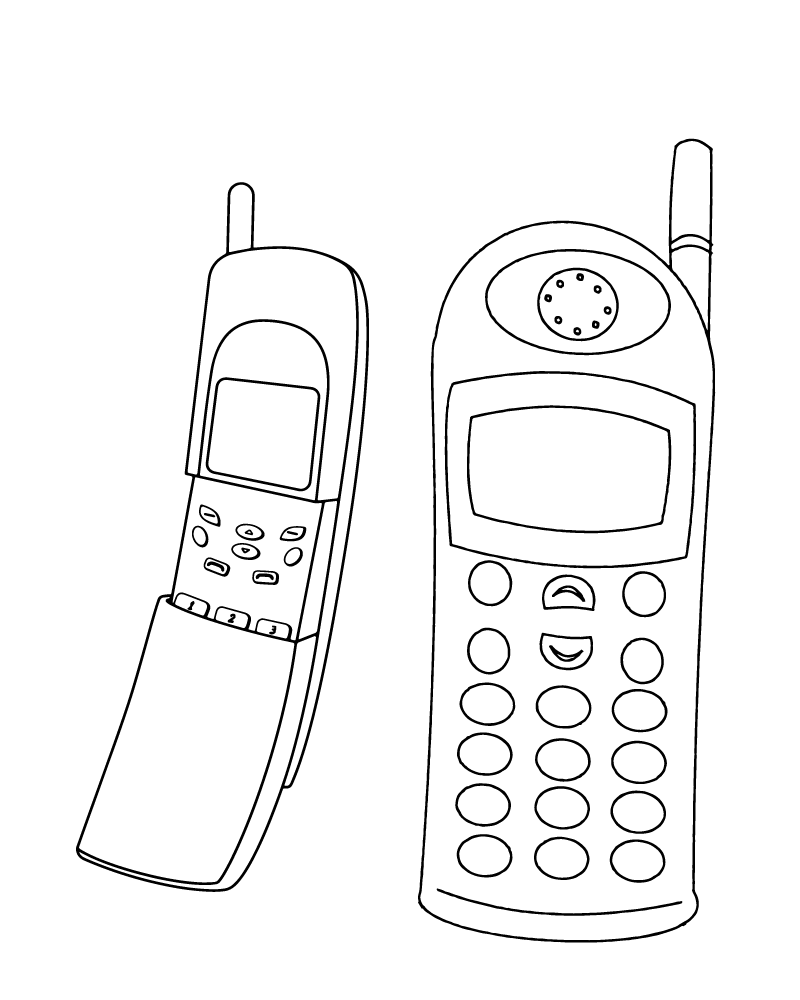 Dibujo de Y2k Cellphone Coloring Page para Colorear