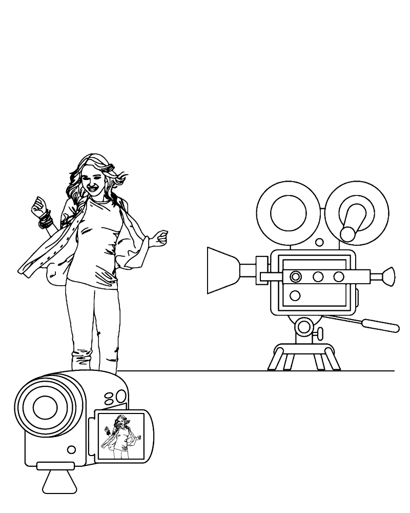 Dibujo de Y2k Girl Vibe Dance Coloring Page para Colorear