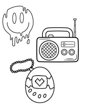 Dibujo de Y2k Radio And Toys Coloring Page para Colorear