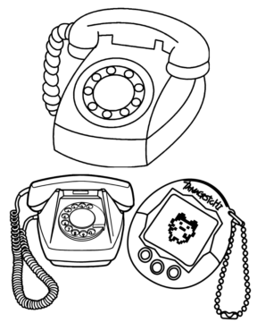Dibujo de Y2k Telephone Coloring Page para Colorear