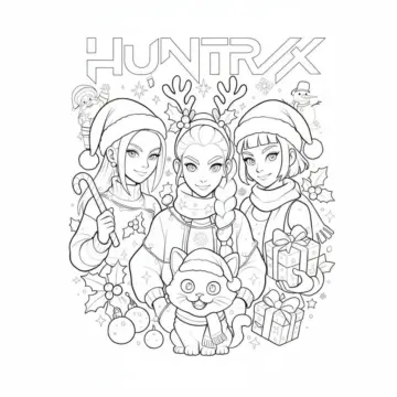 Dibujo de Imgi 10 Kawaii Christmas Kpop Demon Hunter Coloring Page para Colorear