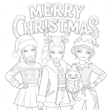 Dibujo de Imgi 12 Merry Christmas Kpop Demon Hunter Coloring Page para Colorear
