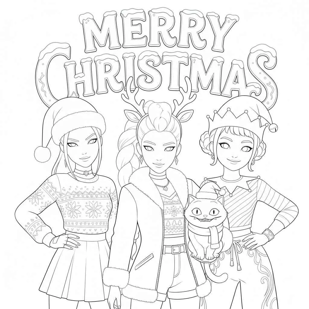 Dibujo de Imgi 12 Merry Christmas Kpop Demon Hunter Coloring Page para Colorear