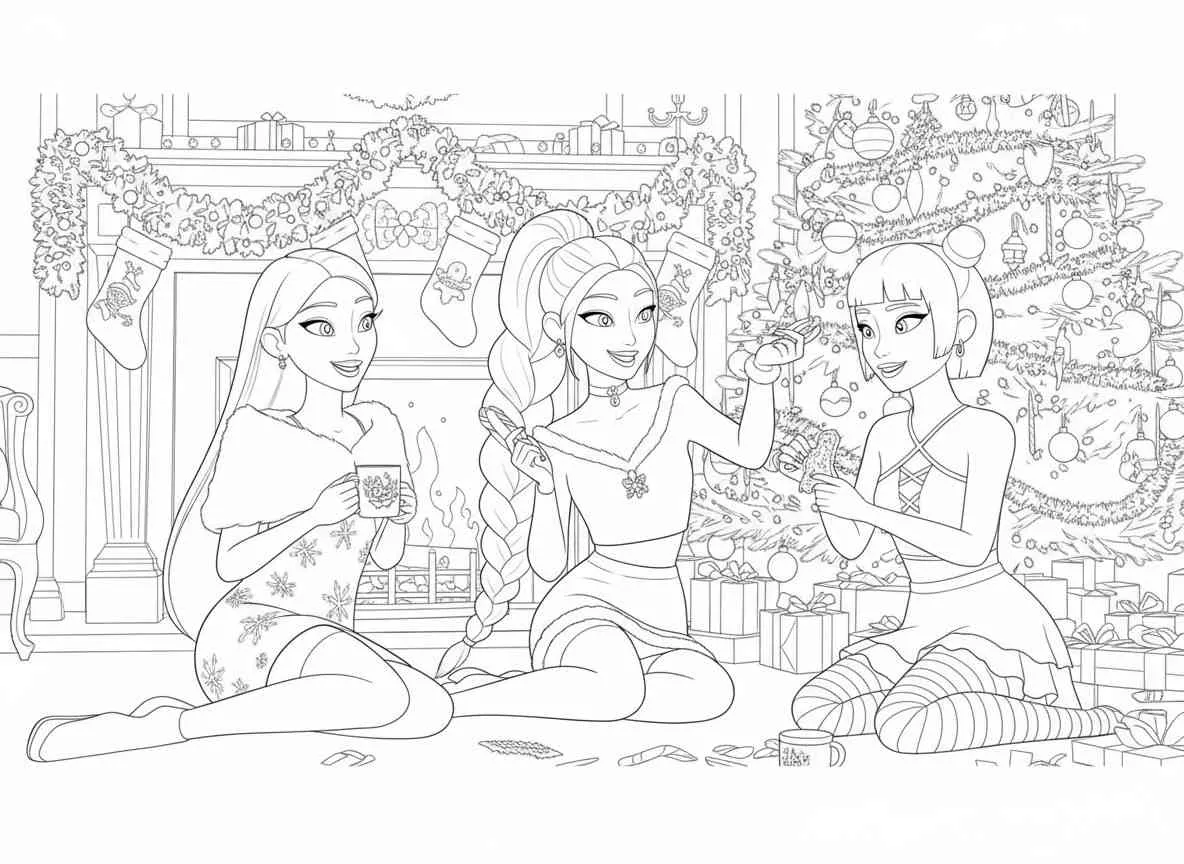 Dibujo de Imgi 13 Kpop Demon Hunter Holiday Celebration Coloring Page para Colorear