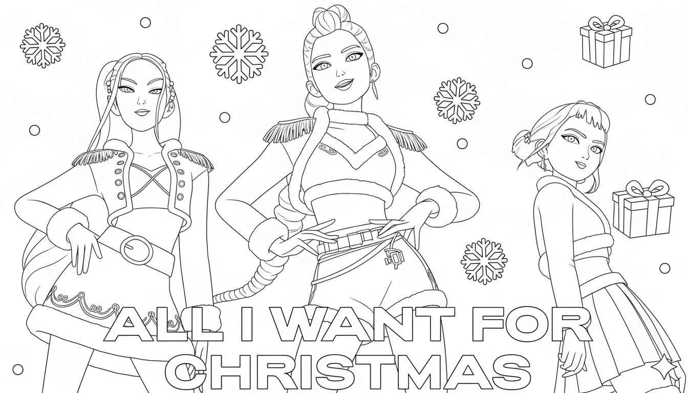 Dibujo de Imgi 15 Zoey Mira And Rumi Christmas Coloring Page para Colorear