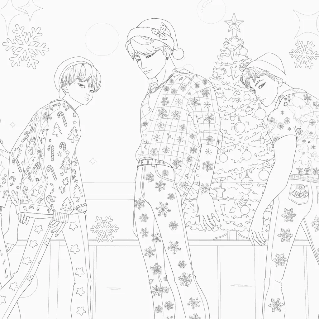 Dibujo de Imgi 5 Top Saja Boys Christmas Coloring Page para Colorear