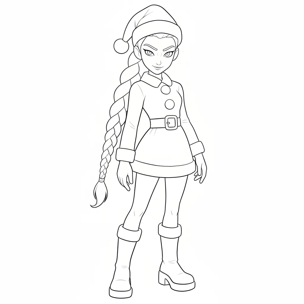 Dibujo de Imgi 6 Cute Rumi In Santa Costume Coloring Page para Colorear