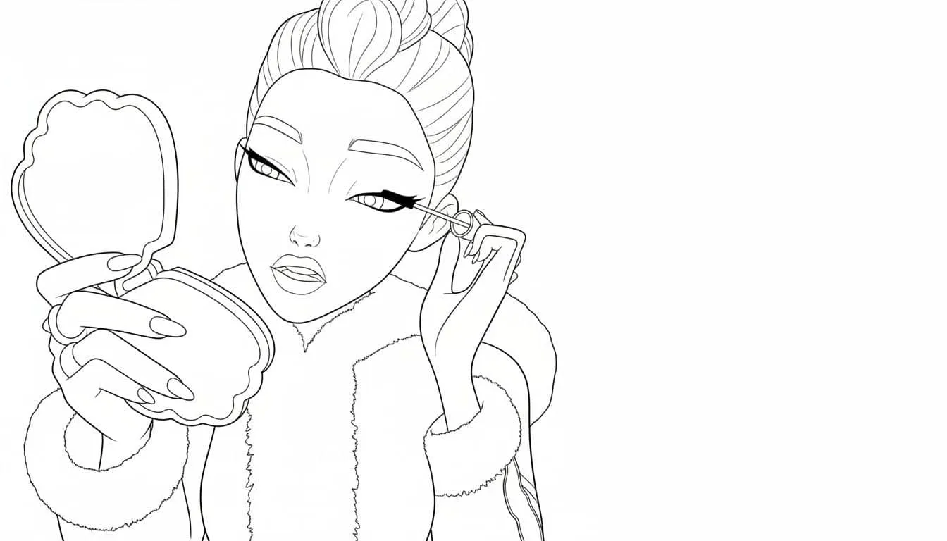 Dibujo de Imgi 7 Rumi Make Up In Christmas Holiday Coloring Page para Colorear