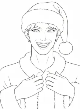 Dibujo de Imgi 8 Jinu In Kpop Demon Hunter Holiday Coloring Page para Colorear