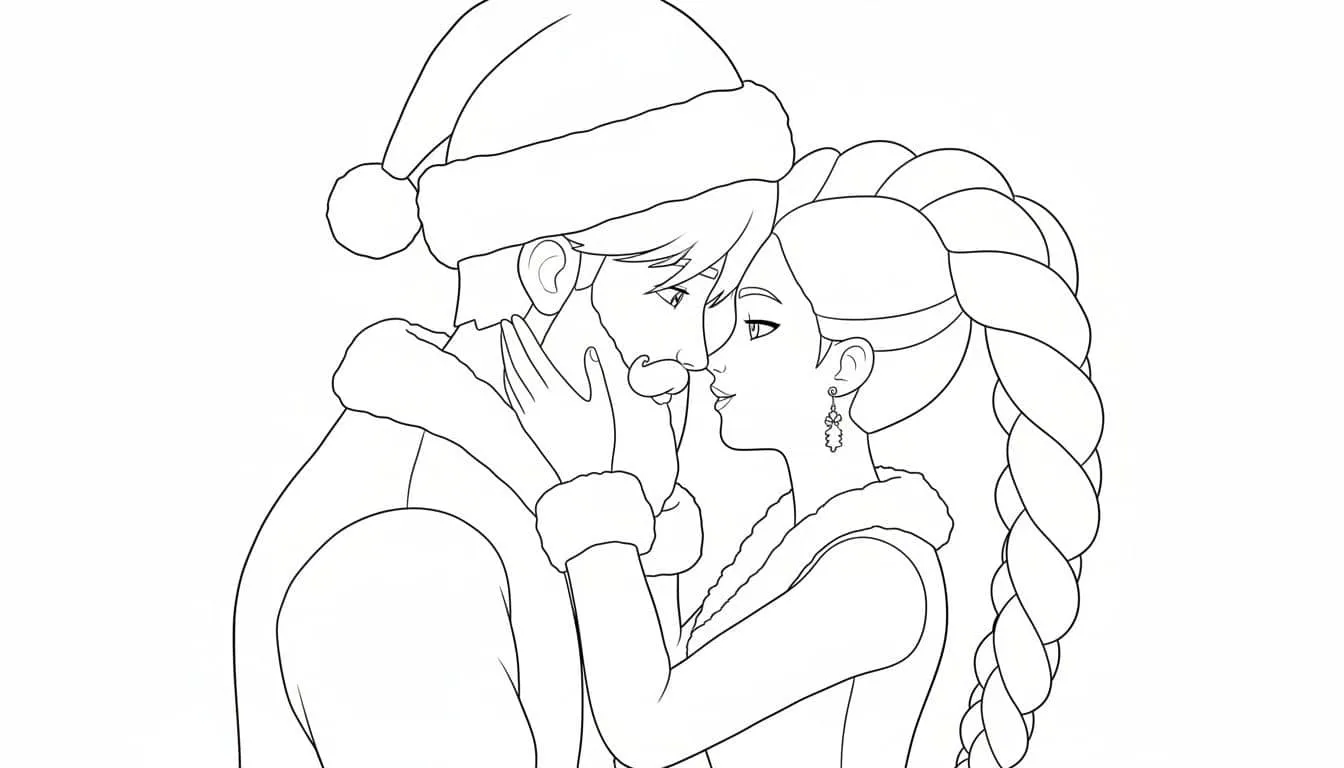 Dibujo de Imgi 9 Kpop Demon Hunter Romantic Holiday Coloring Page para Colorear
