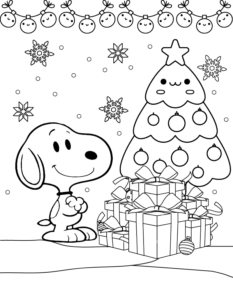 Dibujo de Imgi 10 Snoopy Christmas Coloring Page para Colorear