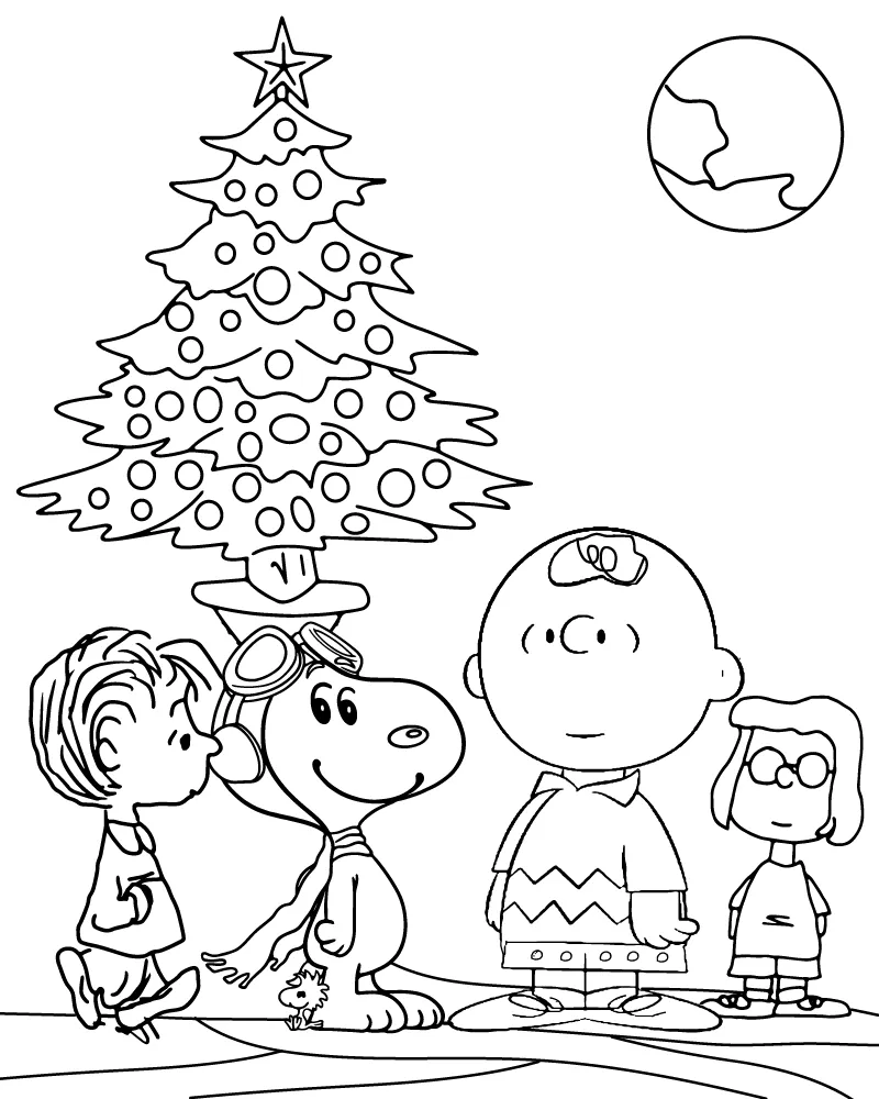Dibujo de Imgi 3 Peanuts Gang Holiday Coloring Page para Colorear