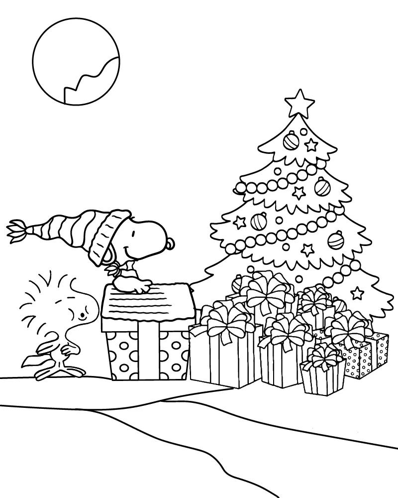 Dibujo de Imgi 7 Snoopy Holiday Fun Printable para Colorear