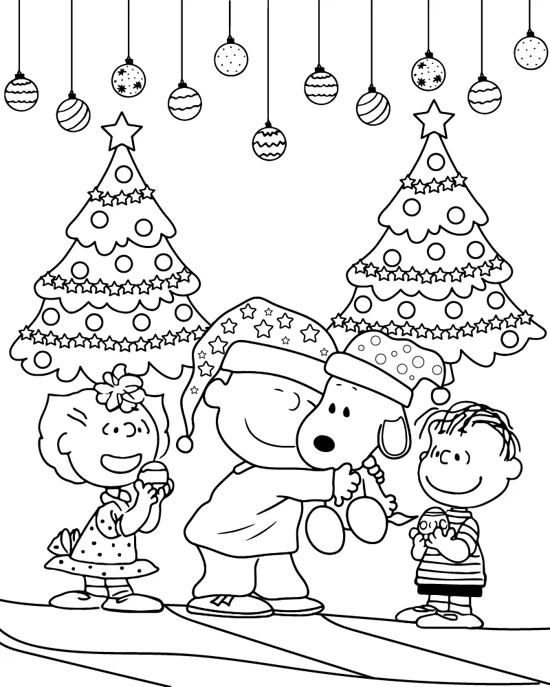 Dibujo de Imgi 9 Snoopy Caroling With Friends Coloring Page para Colorear