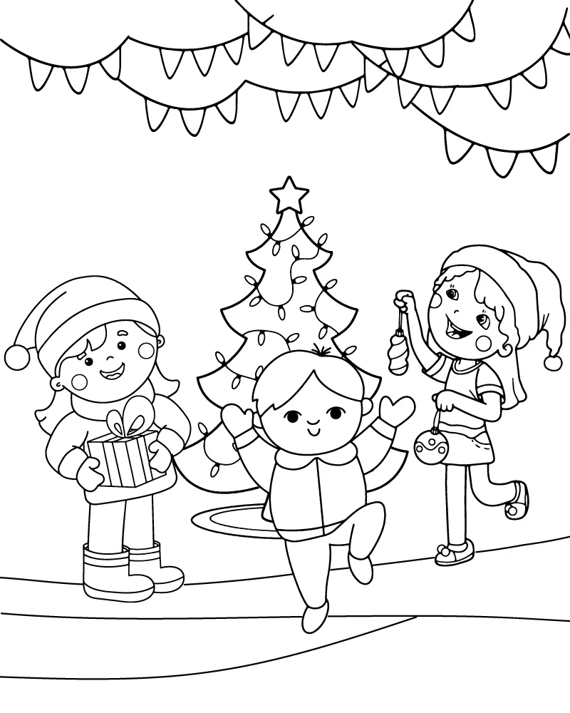 Dibujo de Imgi 11 Preppy Holiday Party Scene Coloring Page para Colorear