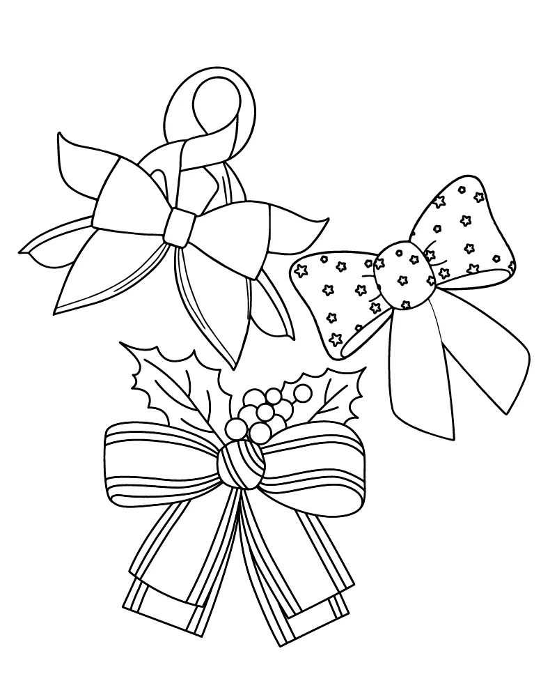 Dibujo de Imgi 2 Bow Adorned Christmas Present Coloring Page para Colorear