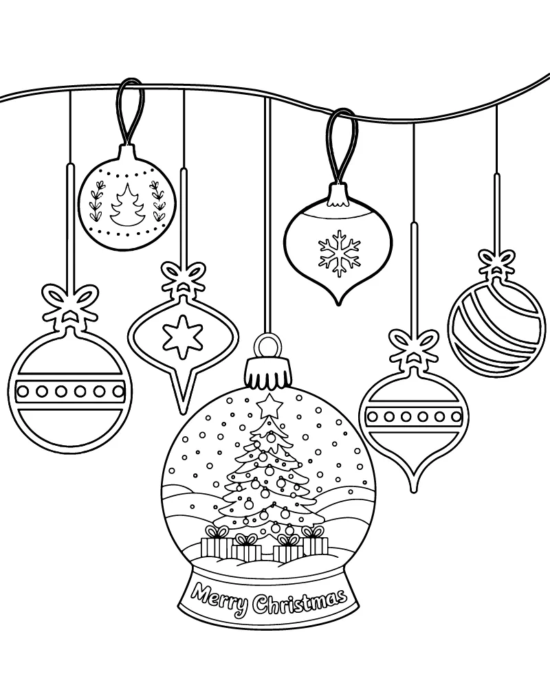 Dibujo de Imgi 3 Monogrammed Christmas Ornament Coloring Page para Colorear