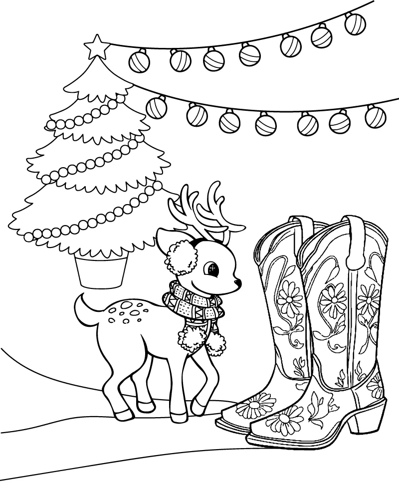 Dibujo de Imgi 7 Preppy Christmas Tree Coloring Page para Colorear