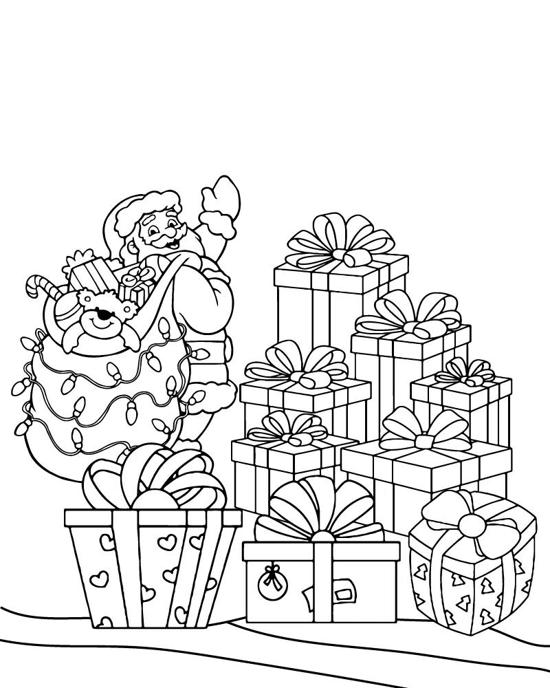 Dibujo de Imgi 8 Preppy Gift Wrapping Coloring Page para Colorear