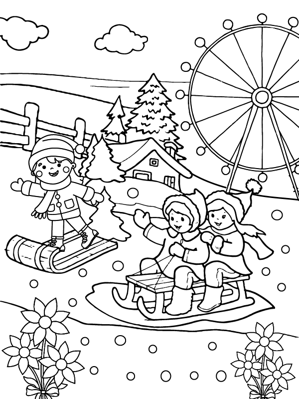 Dibujo de Winter Wonderland Coloring Page 3 1png para Colorear
