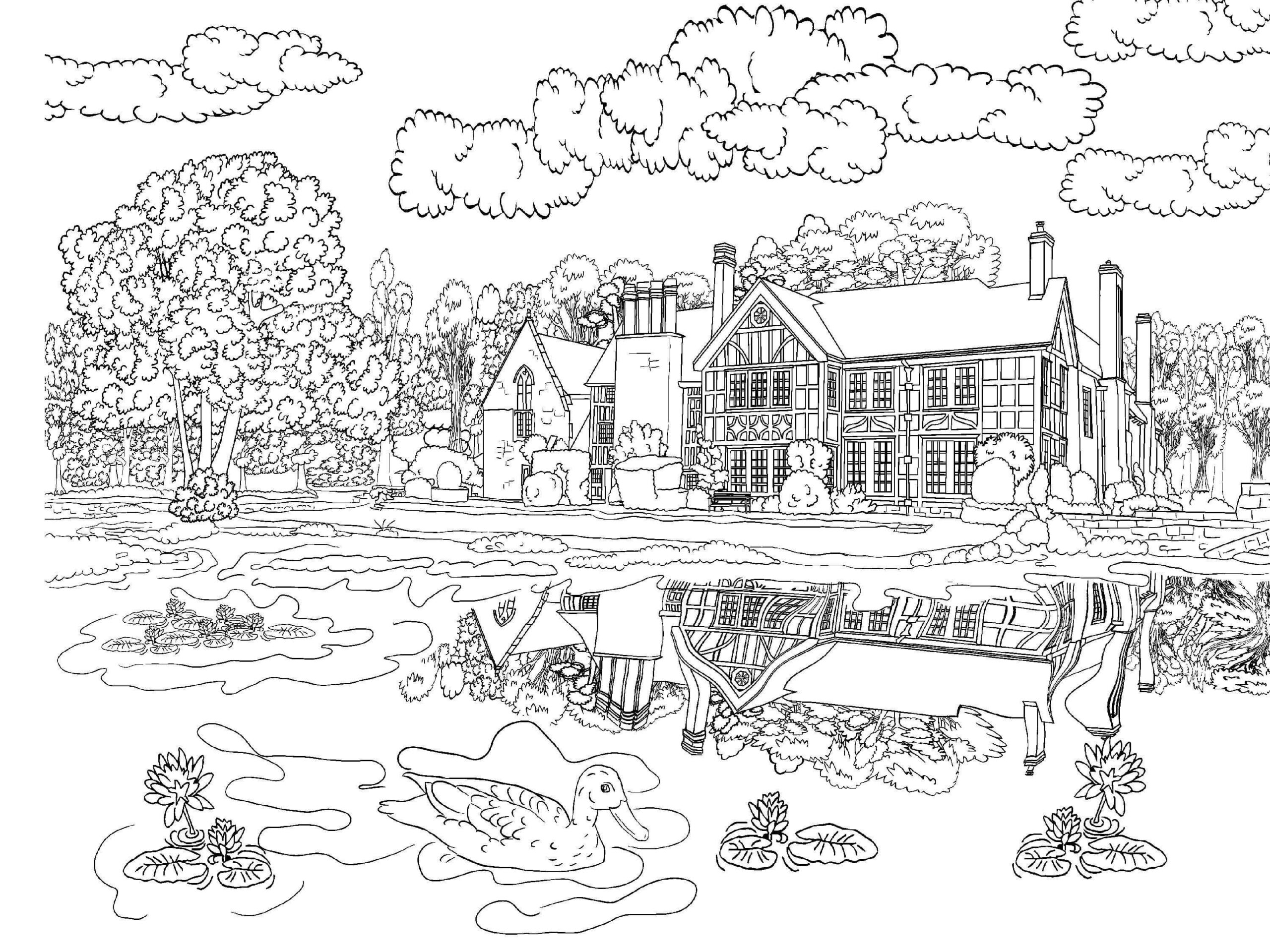 Dibujo de Hermoso Paisaje 1 Scaled para Colorear