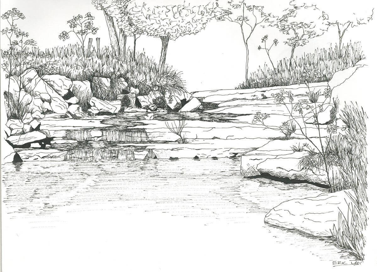 Dibujo de Paisaje Detallado para Colorear