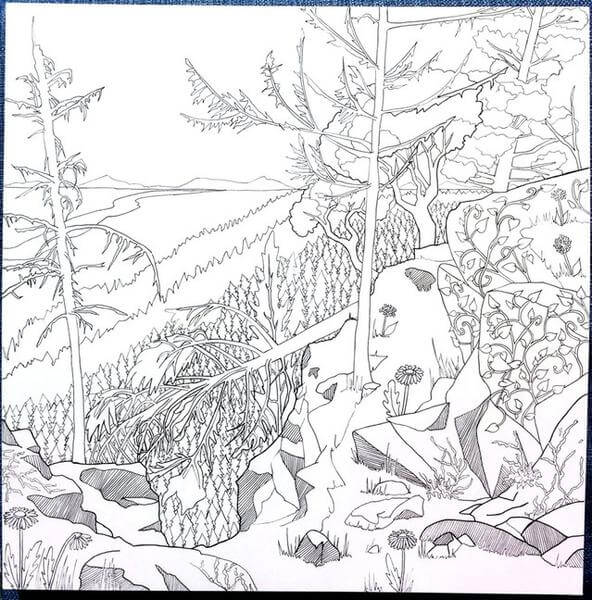 Dibujo de Paisajes Legendarios para Colorear