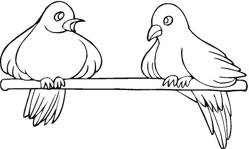 Dibujo de Amistad Paloma para Colorear