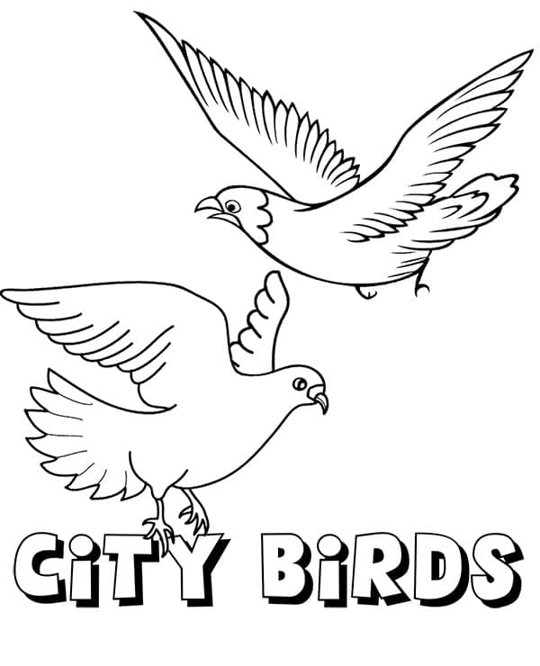 Dibujo de Ciudad de las Palomas para Colorear