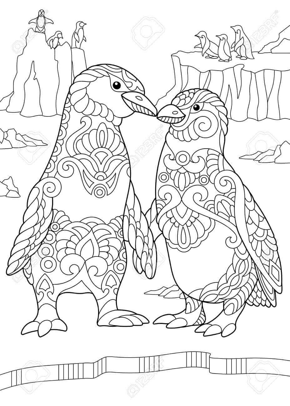 Dibujo de Paloma Besandose para Colorear