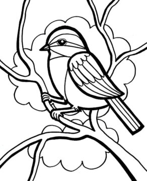 Dibujo de Paloma de Pie Sobre Picante para Colorear