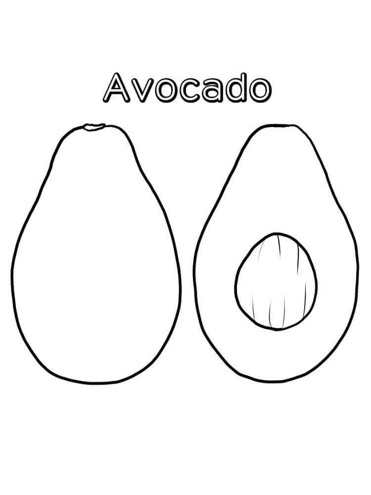 Dibujo de Aguacate y Medio 1 para Colorear