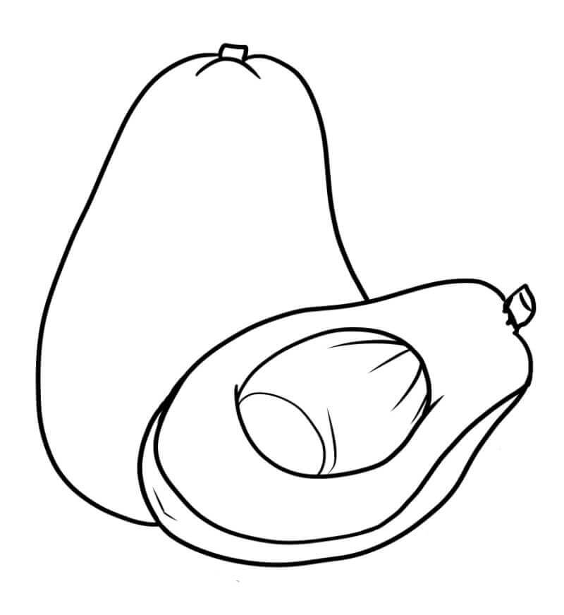 Dibujo de Aguacate y Medio 2 para Colorear